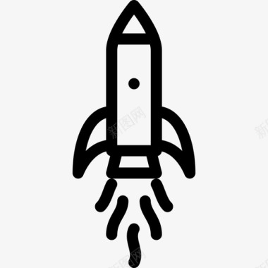 火箭飞船太空35直线型图标图标