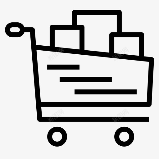 购物车在线商店图标svg_新图网 https://ixintu.com 商店 在线 购物和营销 购物车 超市