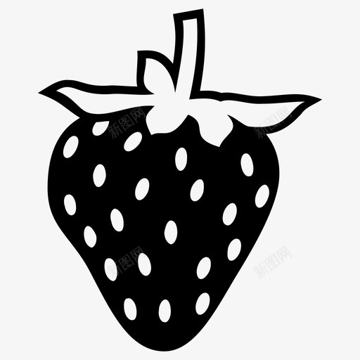草莓食品水果图标svg_新图网 https://ixintu.com 健康 有机 水果 草莓 食品