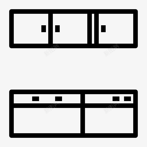 厨房橱柜家具图标svg_新图网 https://ixintu.com 厨房 室内 家具 橱柜