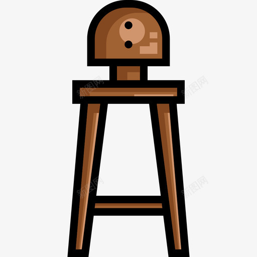 高脚椅家用家具线性颜色图标svg_新图网 https://ixintu.com 家用家具 线性颜色 高脚椅