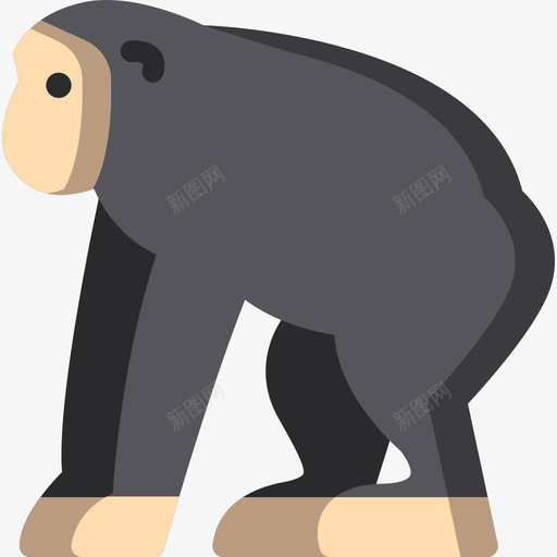黑猩猩在动物园2公寓图标svg_新图网 https://ixintu.com 公寓 在动物园2 黑猩猩