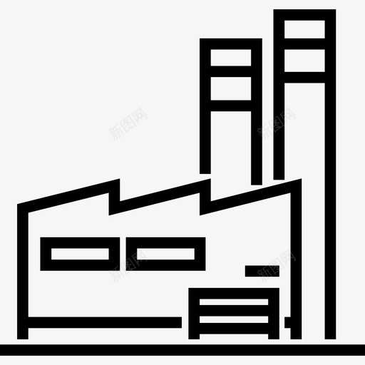 工厂商业20直线图标svg_新图网 https://ixintu.com 商业20 工厂 直线