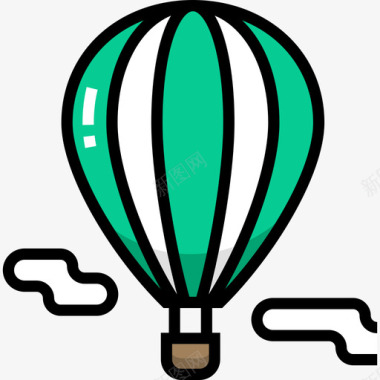 热气球旅行2线颜色图标图标