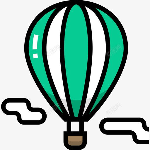 热气球旅行2线颜色图标svg_新图网 https://ixintu.com 旅行2 热气球 线颜色