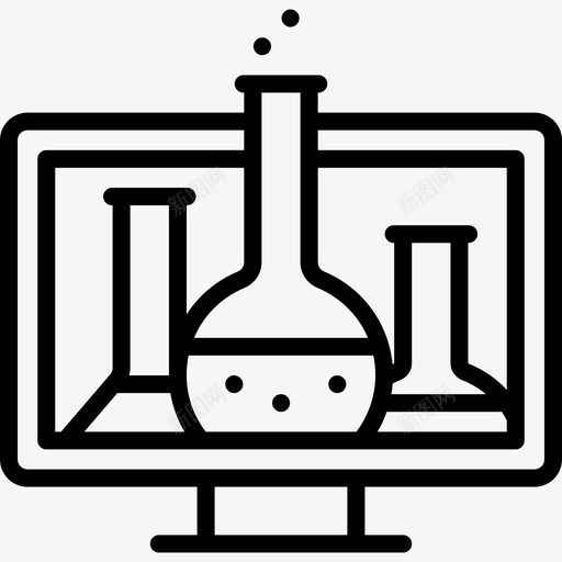 化学在线学习线性图标svg_新图网 https://ixintu.com 化学 在线学习 线性