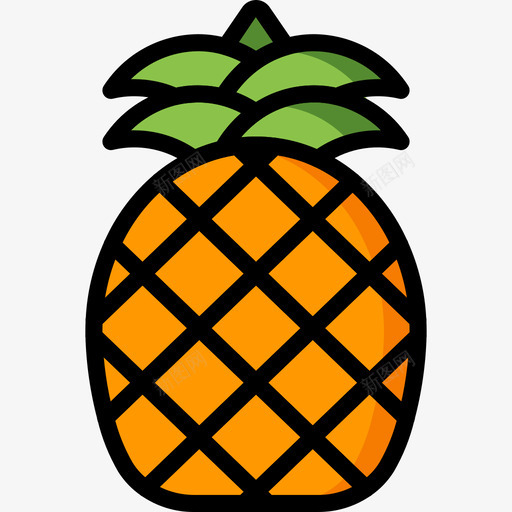 菠萝度假线性颜色图标svg_新图网 https://ixintu.com 度假 线性颜色 菠萝