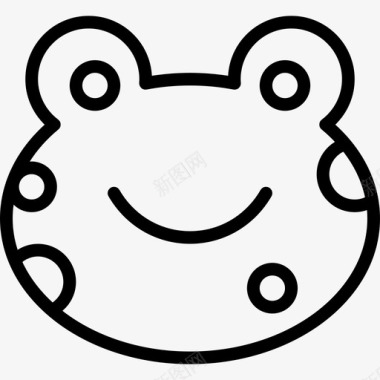 青蛙表情符号13线性图标图标