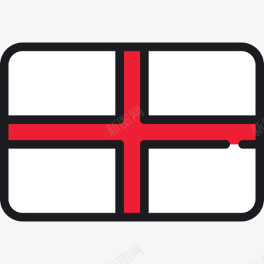英格兰旗帜系列4圆形矩形图标图标
