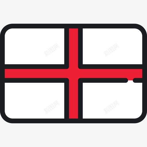 英格兰旗帜系列4圆形矩形图标svg_新图网 https://ixintu.com 圆形矩形 旗帜系列4 英格兰