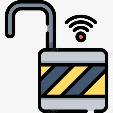 不安全网络安全2线性颜色图标图标