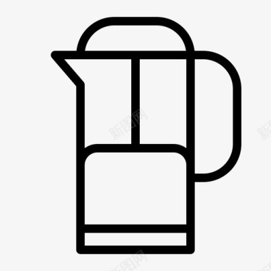 法式出版社咖啡水壶图标图标