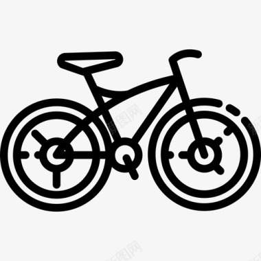 自行车夏季运动4直线型图标图标