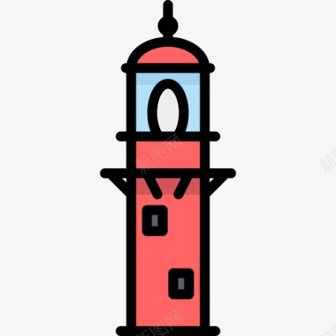 加拿大人灯塔3线性颜色图标图标