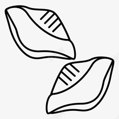 意大利面贝壳面食形状图标图标