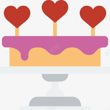 婚礼蛋糕浪漫生活方式7扁平图标图标