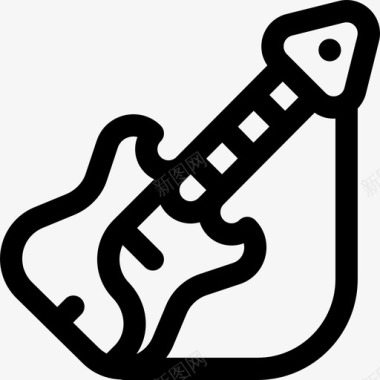 电吉他多媒体12线性图标图标