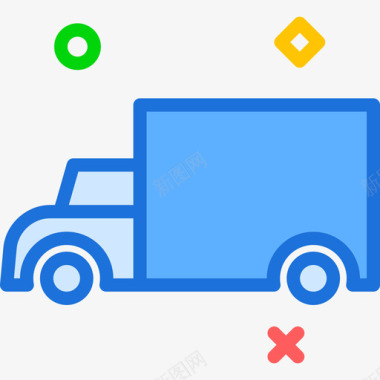 货运卡车运输20线性颜色图标图标