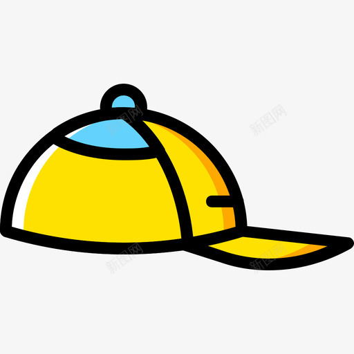 棒球帽男士配件4黄色图标svg_新图网 https://ixintu.com 棒球帽 男士配件4 黄色