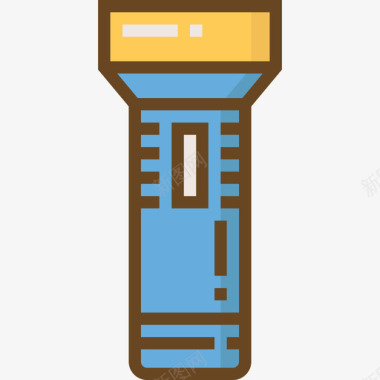 手电筒警用元素2线型颜色图标图标