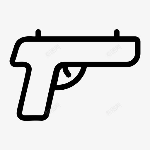 手枪游戏枪图标svg_新图网 https://ixintu.com 手枪 枪 武器 游戏 游戏线图标 运动