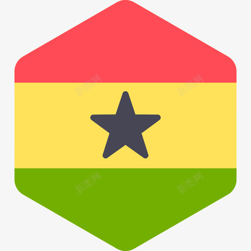 加纳国际国旗2六边形图标svg_新图网 https://ixintu.com 六边形 加纳 国际国旗2