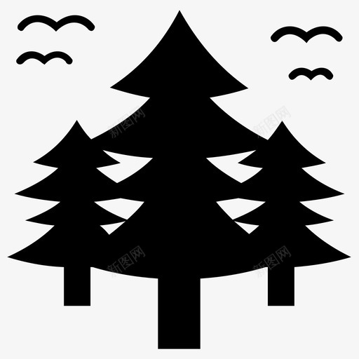 森林冷杉树丛林图标svg_新图网 https://ixintu.com 丛林 冷杉树 松树 林地 森林 自然和野餐字形图标
