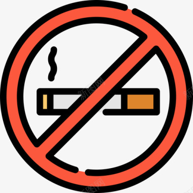 禁止吸烟34号酒店直线颜色图标图标