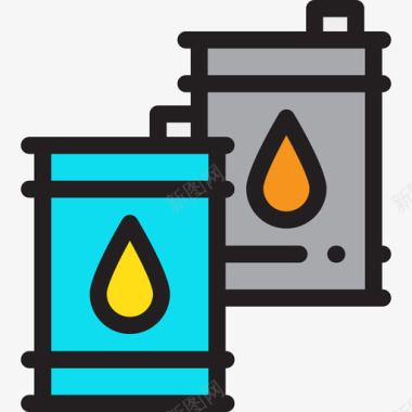 桶能量9线性颜色图标图标