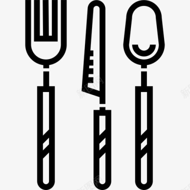 餐具食品和餐厅2线性图标图标