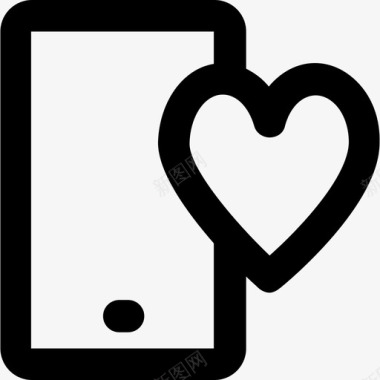 智能手机爱与浪漫7大胆圆润图标图标