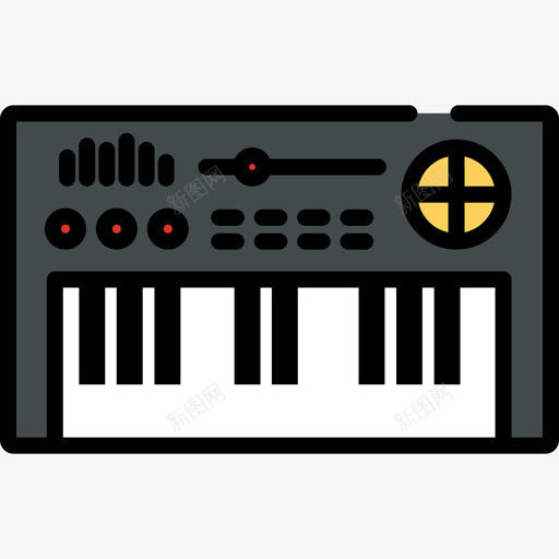 键盘摇滚音乐会线性颜色图标svg_新图网 https://ixintu.com 摇滚音乐会 线性颜色 键盘