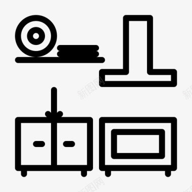 厨房建筑工艺图标图标