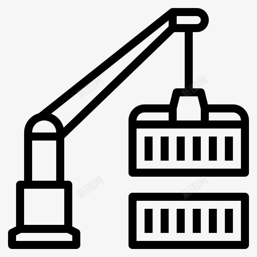 起重机货物交货图标svg_新图网 https://ixintu.com 交货 物流交货大纲 装运 货物 起重机 运输