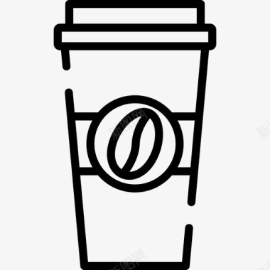 纸杯咖啡厅25直线型图标图标