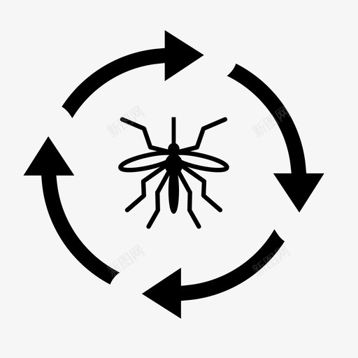 又是蚊子循环重复图标svg_新图网 https://ixintu.com 例行公事 又是蚊子 夏天 循环 重复