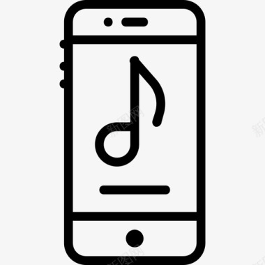 智能手机音乐6线性图标图标