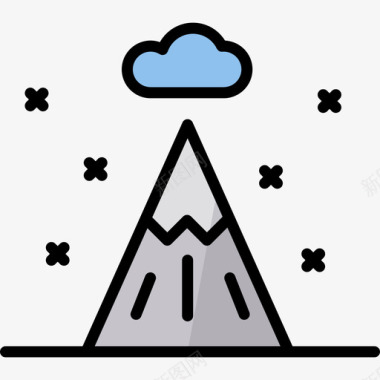 山自然8线性颜色图标图标