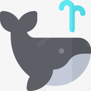 鲸鱼海盗13扁平图标图标