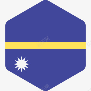 瑙鲁国际国旗2六边形图标图标