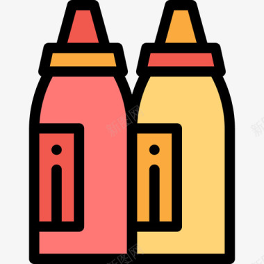 酱汁野餐10原色图标图标