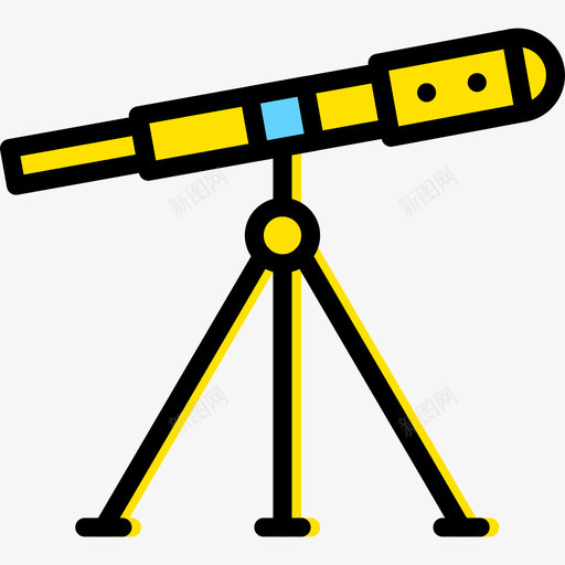 望远镜科学18黄色图标svg_新图网 https://ixintu.com 望远镜 科学18 黄色