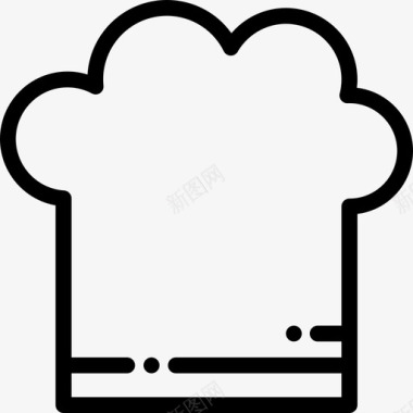 厨师帽面包房13直纹图标图标