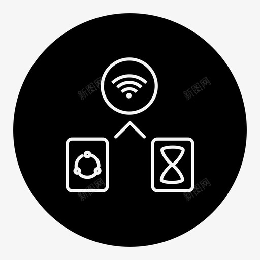 共享通讯物联网图标svg_新图网 https://ixintu.com wifi 共享 无线连接 物联网 物联网轮廓笔划减前 通讯