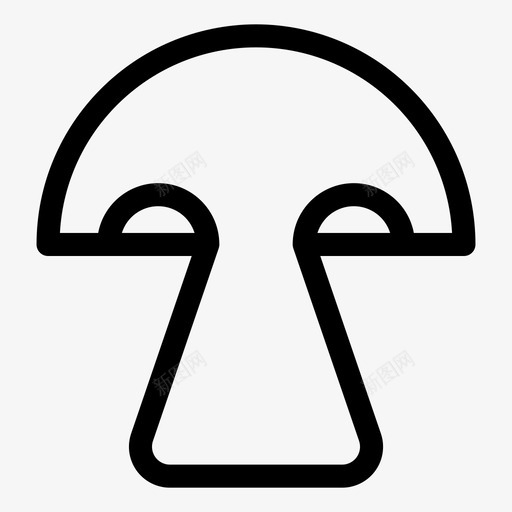 蘑菇菌类蔬菜图标svg_新图网 https://ixintu.com 最小线食物图标 菌类 蔬菜 蘑菇