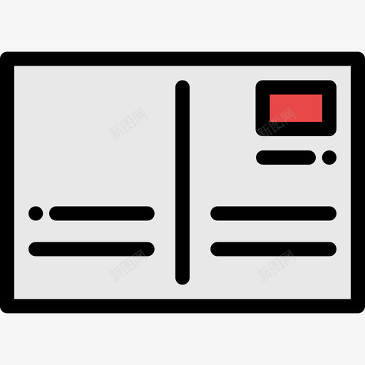 明信片邮局7线颜色图标svg_新图网 https://ixintu.com 明信片 线颜色 邮局7