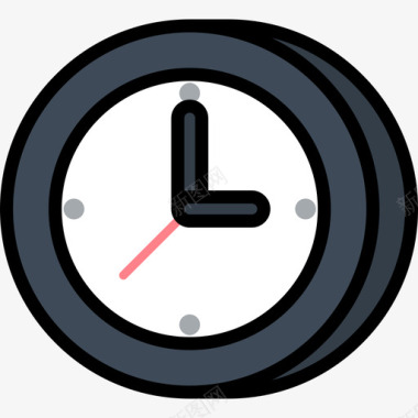 时钟办公材料2线型颜色图标图标