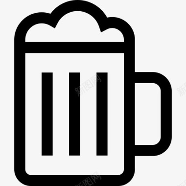 啤酒时髦风格6线性图标图标