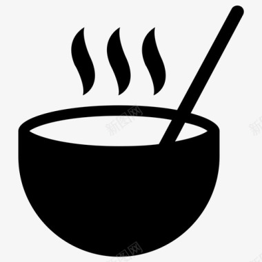汤碗快餐热汤图标图标