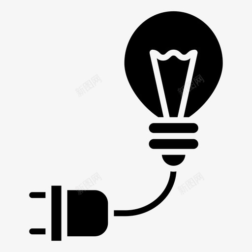 光电能量图标svg_新图网 https://ixintu.com 光 灯 灯泡 电 能量 能量填充